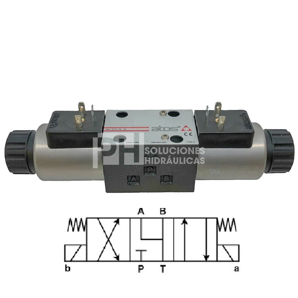 VALVULA DIR. MAG. CETOP 3, P BLOCK, A & B TANK, DIN PLUG, (SCHWING), MARCA ATOS