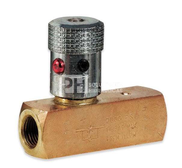 Valvula Reguladora de Flujo de Bronce con Check integrado, NPT, 2000 PS MAX