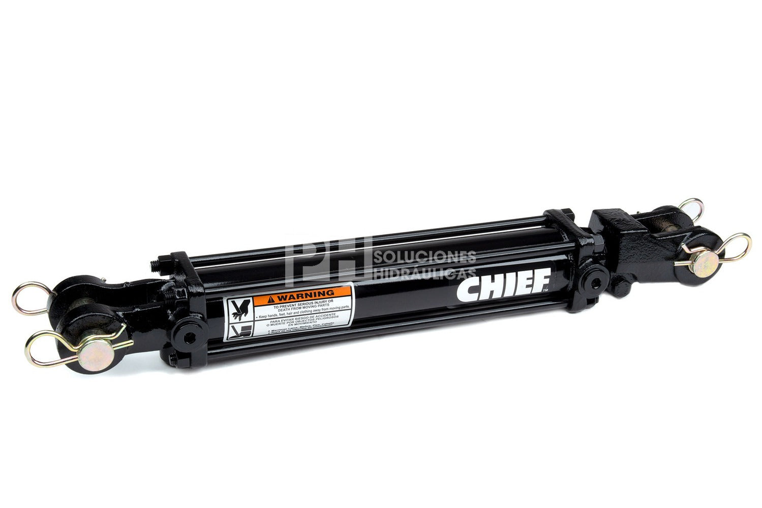 Cilindro hidraulico marca Chief serie TC 3 pulg. X 36 de carrera x 1.5 pulg. de vastago, puertos SAE 8, 3000 PSI MAX