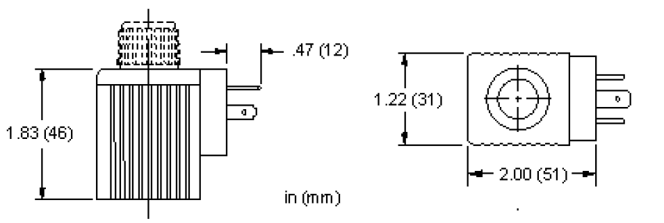 Bobina para valvula hidraulica marca Sun Hydraulics, DIN 43650, 12W, 12 ohms