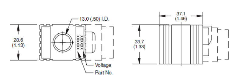 Bobina para válvula hidráulica marca Parker DS, D.I. 1/2" conector de tornillo doble, potencia 12W