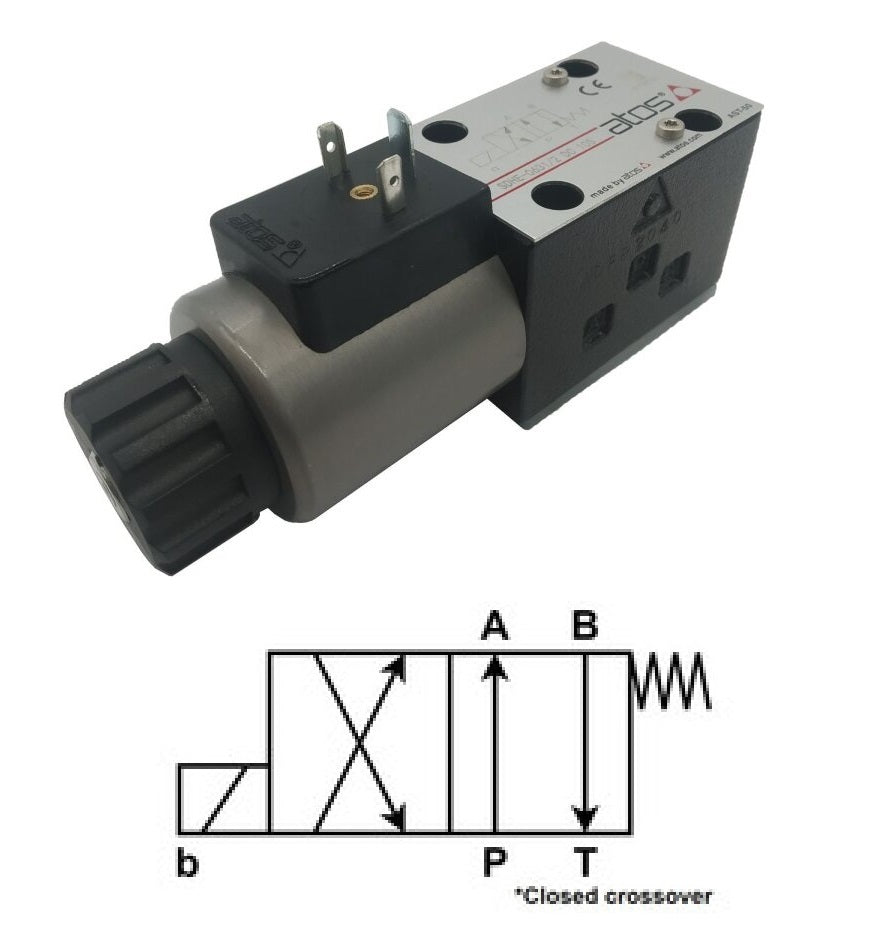 VALVULA DIRECCIONAL MAGNETICA CETOP 3, 4/2, 5000PSI, CONECTOR DIN, MARCA ATOS