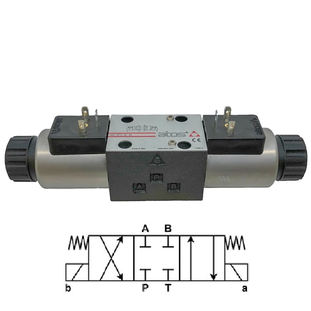 VALVULA DIRECCIONAL MAGNETICA CETOP 3, CENTRO CERRADO 4/3, 5000PSI, CONECTOR DIN, MARCA ATOS