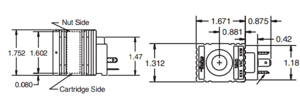 Bobina Marca Parker, D.I. 1/2", conector DIN, potencia de 14W